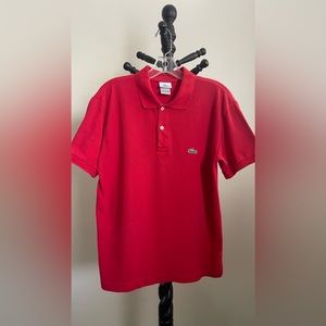 Lacoste Men's Short Sleeve Polo Red Size 4